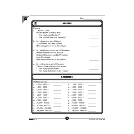 Level 12 E-Book Set | 4th Grade - 5th Grade Math Curriculum | Thousands and Large Numbers: Concepts and Skills