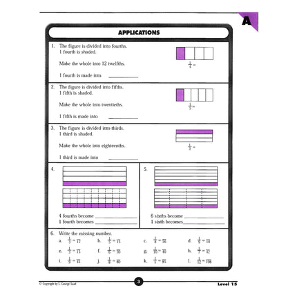 Level 15 E-Book Set | 5th Grade - 6th Grade Math Curriculum | Fractions: Advanced Skills