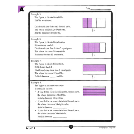 Level 15 E-Book Set | 5th Grade - 6th Grade Math Curriculum | Fractions: Advanced Skills