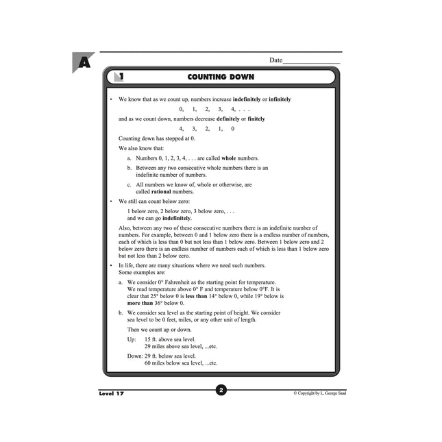 Level 17 E-Book Set | 8th Grade - 9th Grade Math Curriculum | Algebra 1: Signed Numbers