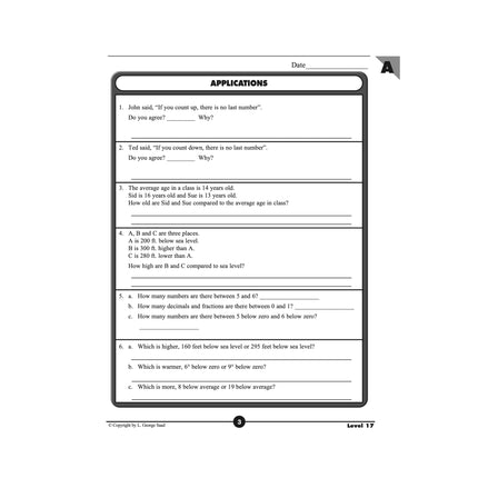 Level 17 E-Book Set | 8th Grade - 9th Grade Math Curriculum | Algebra 1: Signed Numbers