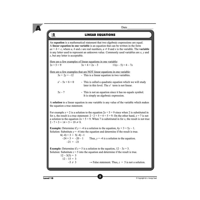 Level 18 E-Book Set | 9th Grade - 12th Grade Math Curriculum | Algebra 2: Equations
