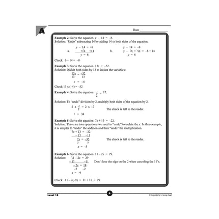 Level 18 E-Book Set | 9th Grade - 12th Grade Math Curriculum | Algebra 2: Equations