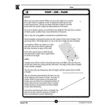 Level 19 E-Book Set | 9th Grade - 12th Grade Math Curriculum | Geometry 1: Foundations of Geometry