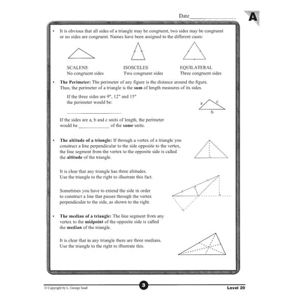 Level 20 E-Book Set | 9th Grade - 12th Grade Math Curriculum | Geometry 2: Two-Dimensional Figures