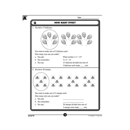 Level 9 E-Book Set | 3rd Grade Math Curriculum | Division: Concepts and Facts