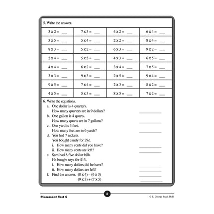 Placement Test C (for Levels 8 - 10)