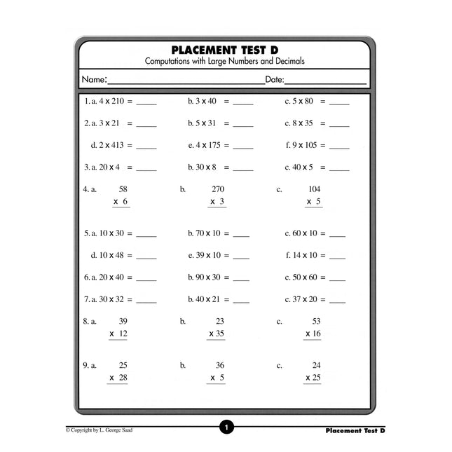 Placement Test D (for Levels 11 - 13)