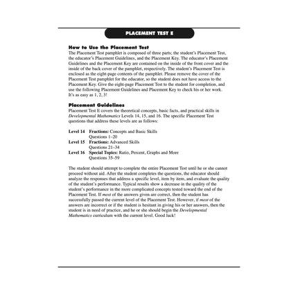 Placement Test E (for Levels 14 - 16)
